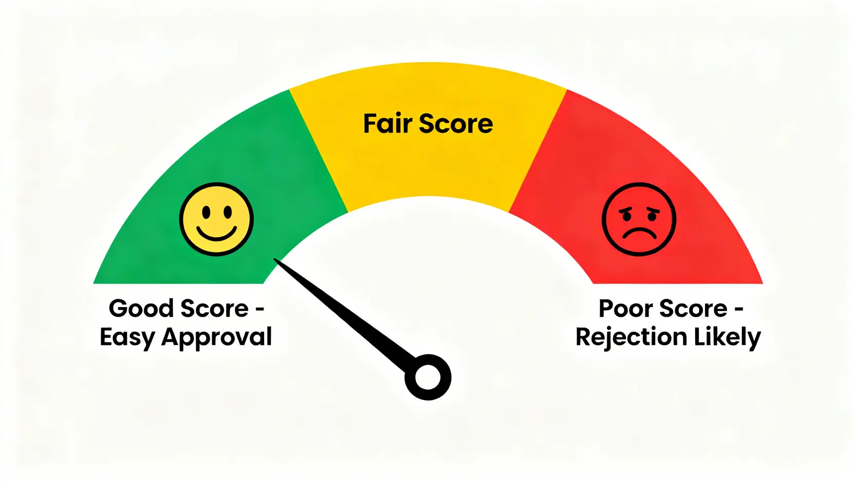 信貸評級(TU)影響信用卡批核結果的示意圖,顯示良好評級易於獲批,而差劣評級則可能被拒。