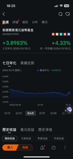 富途牛牛現金寶操作教學-進入基金頁面
